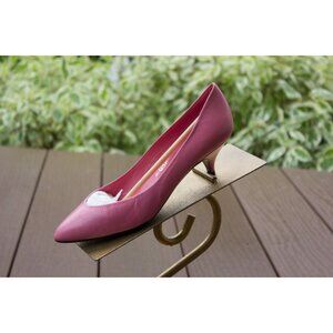 Vintage 1980's Sacha London Pink Salmon Pumps Shoes Size 5 1/2 B Leather Spain